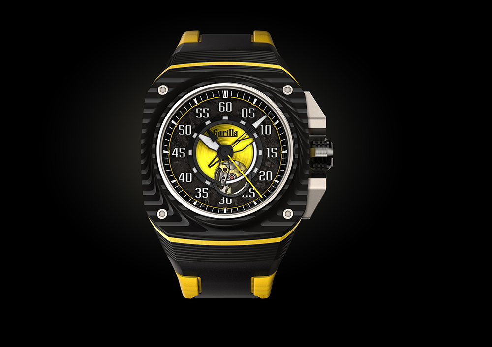 Gorilla ゴリラ ファストバック スティンガー 腕時計 FBY10.1   カーボン セラミック アルミ チタン ラバー イエロー ブラック  自動巻き ゴリラウォッチ 【本物保証】