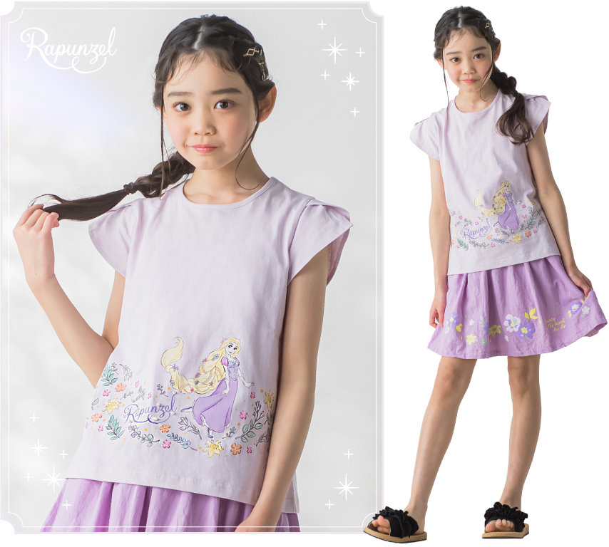 ディズニープリンセスプリント半袖Tシャツ