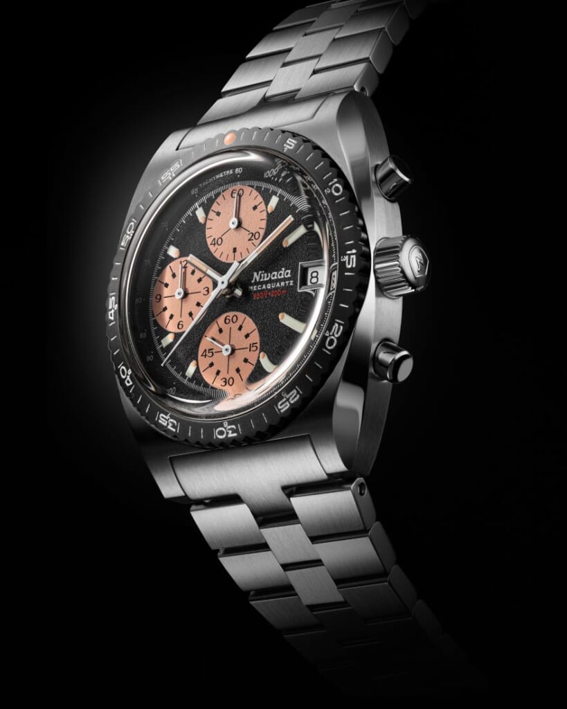 Nivada Grenchen Chronosport Meca-Quartz Salmon color