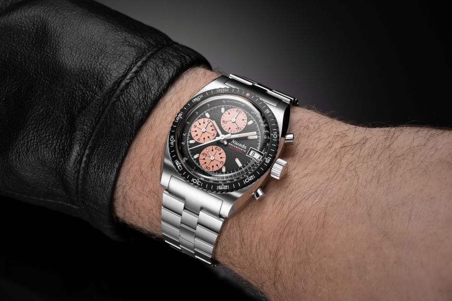 Nivada Grenchen Chronosport Meca-Quartz Salmon color