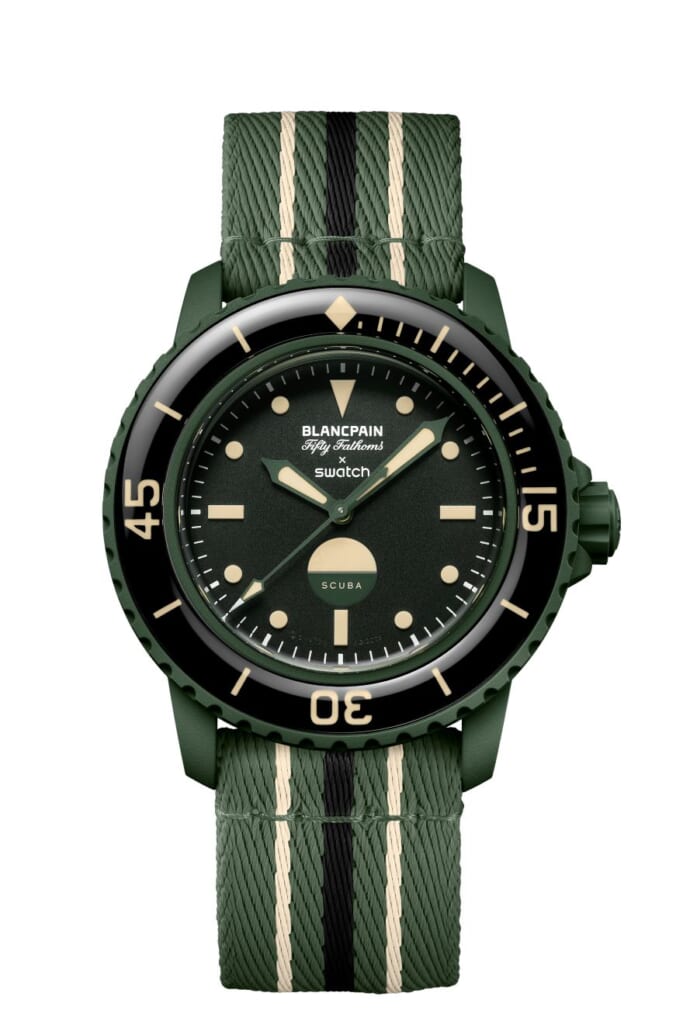 BLANCPAIN×SWATCH BIOCERAMIC SCUBA FIFTY FATHOMS GREEN ABYSS