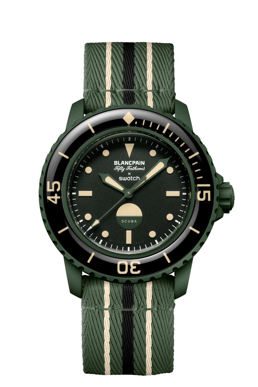 BLANCPAIN×SWATCH BIOCERAMIC SCUBA FIFTY FATHOMS GREEN ABYSS