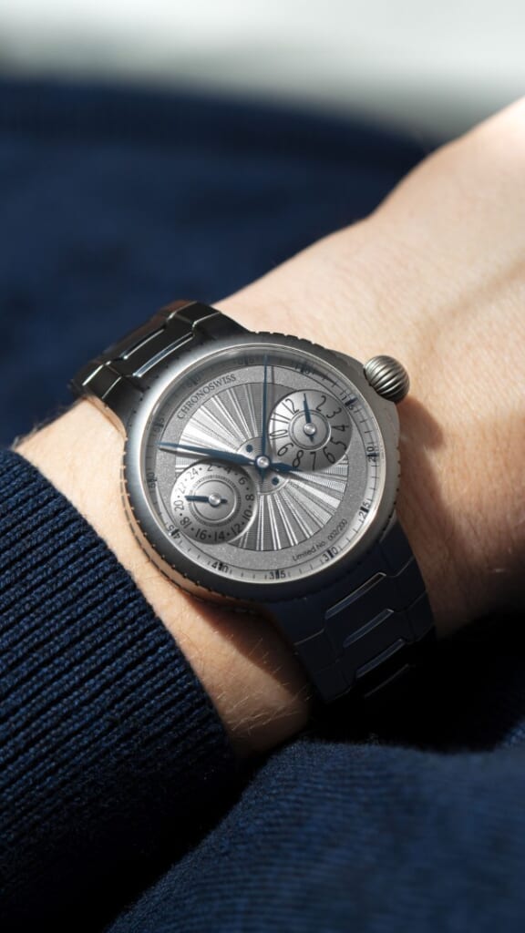 Chronoswiss（クロノスイス） パルス GMT シルバー ギョーシェ（PULSE GMT Silver GUilloche）
