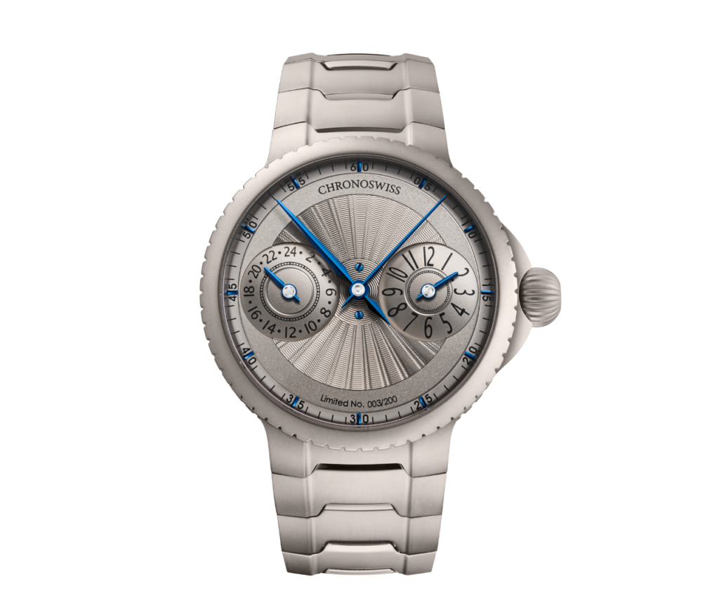 Chronoswiss（クロノスイス） パルス GMT シルバー ギョーシェ（PULSE GMT Silver GUilloche）