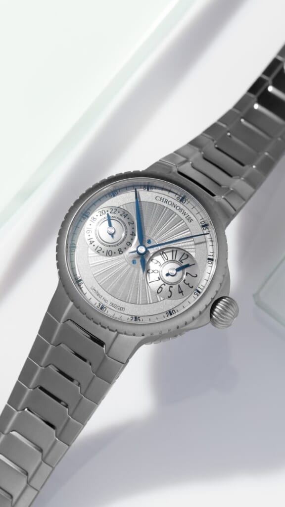 Chronoswiss（クロノスイス） パルス GMT シルバー ギョーシェ（PULSE GMT Silver GUilloche）