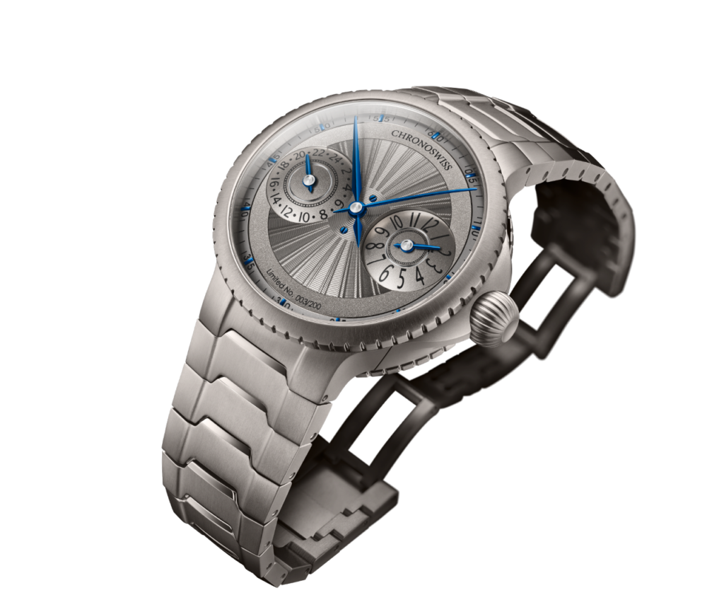 Chronoswiss（クロノスイス） パルス GMT シルバー ギョーシェ（PULSE GMT Silver GUilloche）