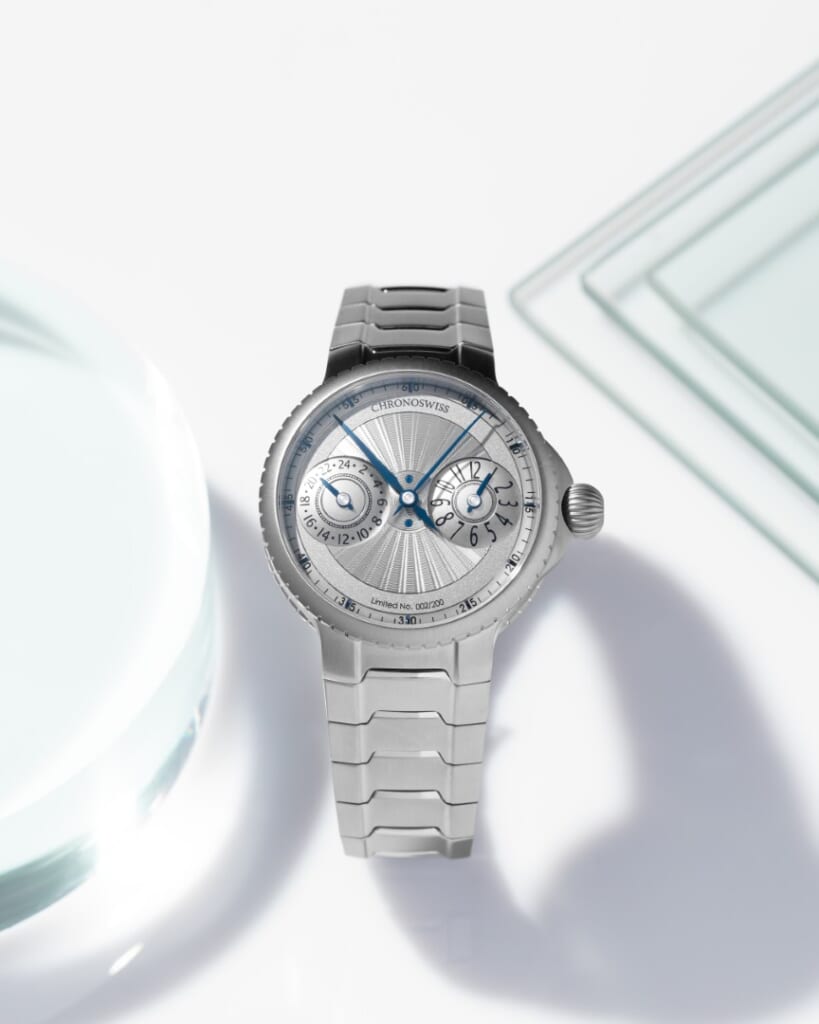 Chronoswiss（クロノスイス） パルス GMT シルバー ギョーシェ（PULSE GMT Silver GUilloche）